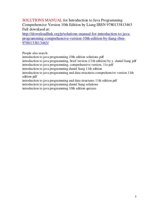 intro to java programming 10th edition pdf